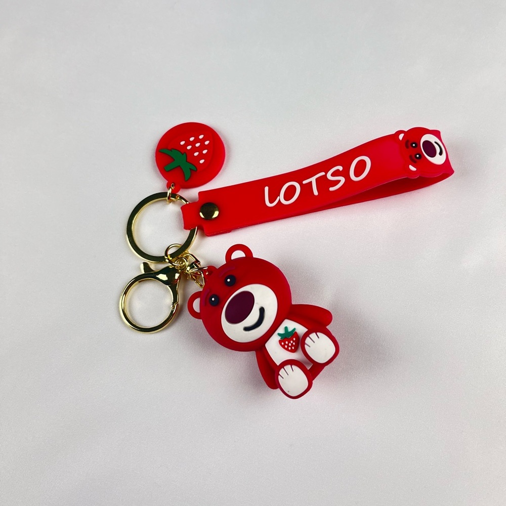 Strawberry Lotso Bear Keychain Wristlet